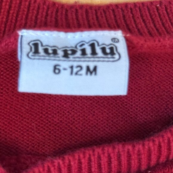 Lupilu Baby Christmas Sweater Reindeer Red 6-12M - Picture 4 of 5